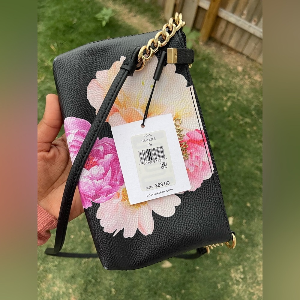 Calvin Klein Black Floral Women's Bag - Picture 7 of 8